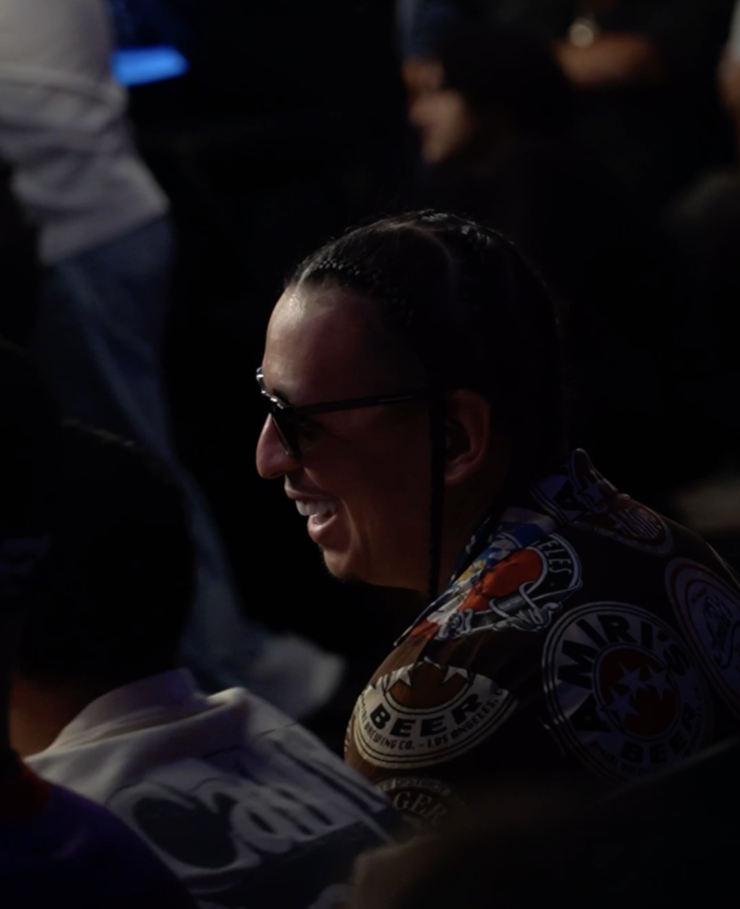Ringside portrait of an artist in the crowd